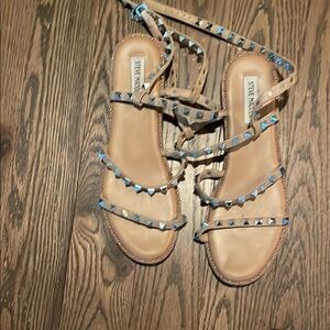 Steve Madden Tan Studded Slide Sandals